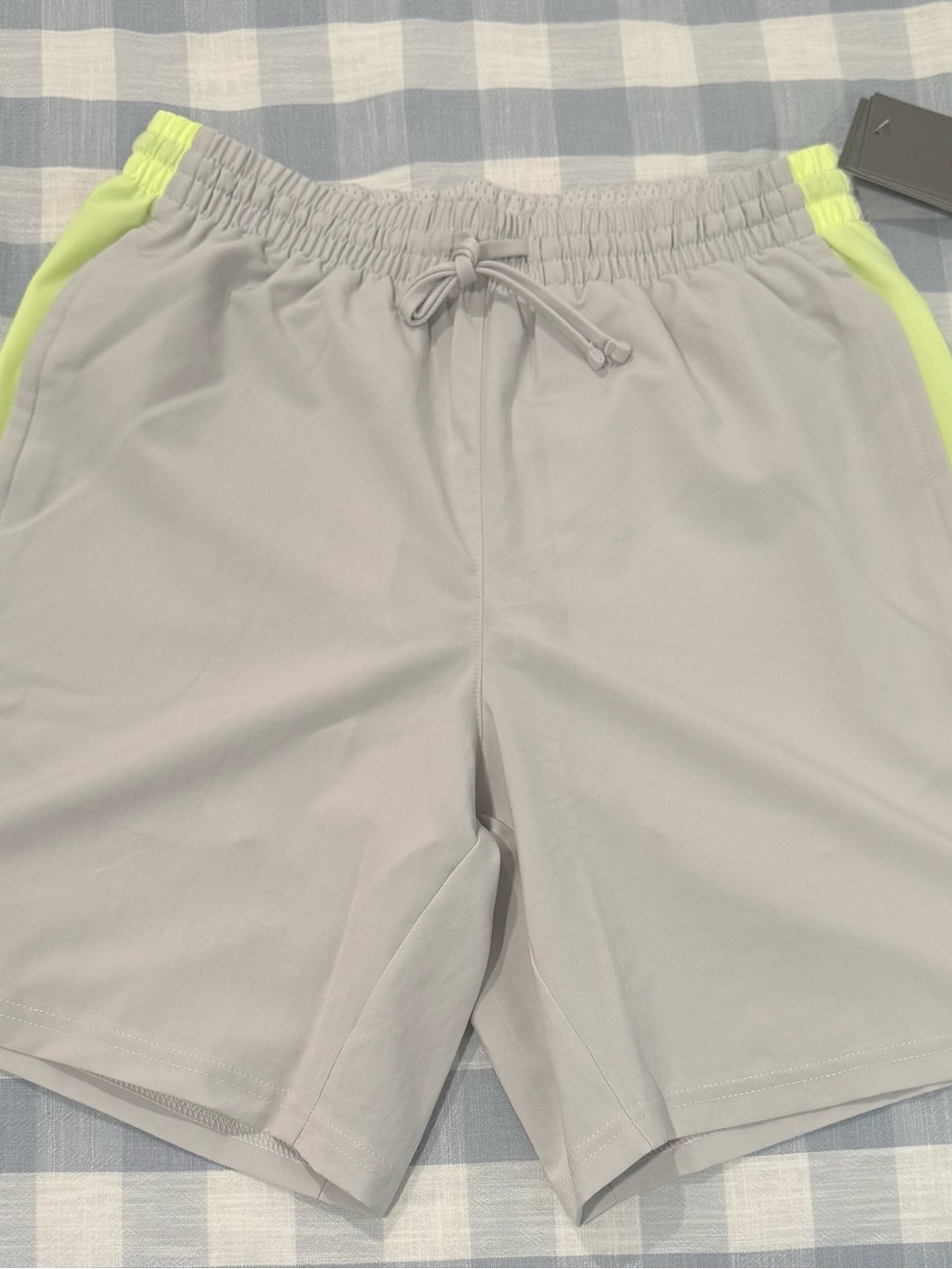 New Balance Light Gray Shorts w/ Neon Yellow Trim (NEW, WITH TAGS), Men’s Small